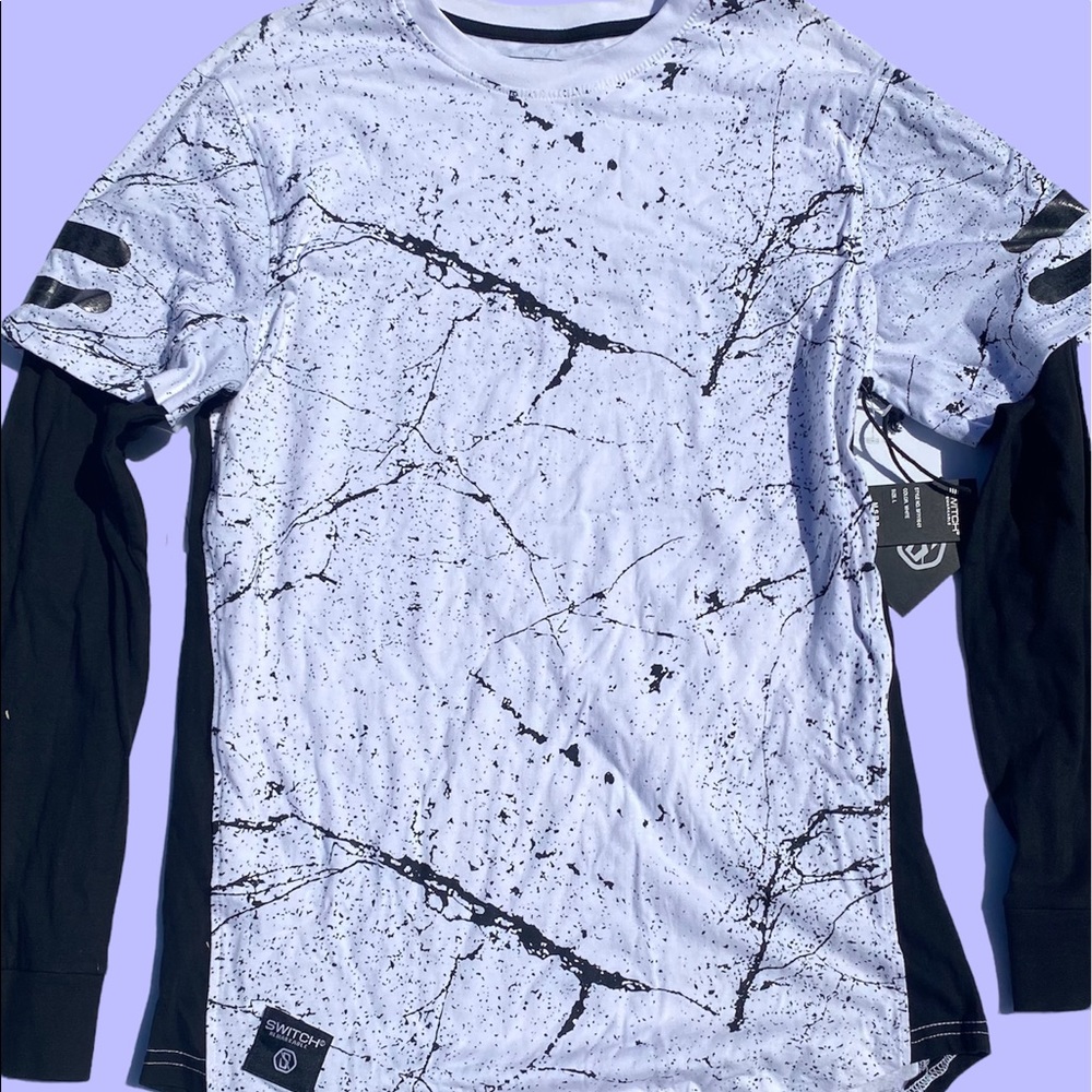 Black/White Paint Sprinkle Long Sleeve